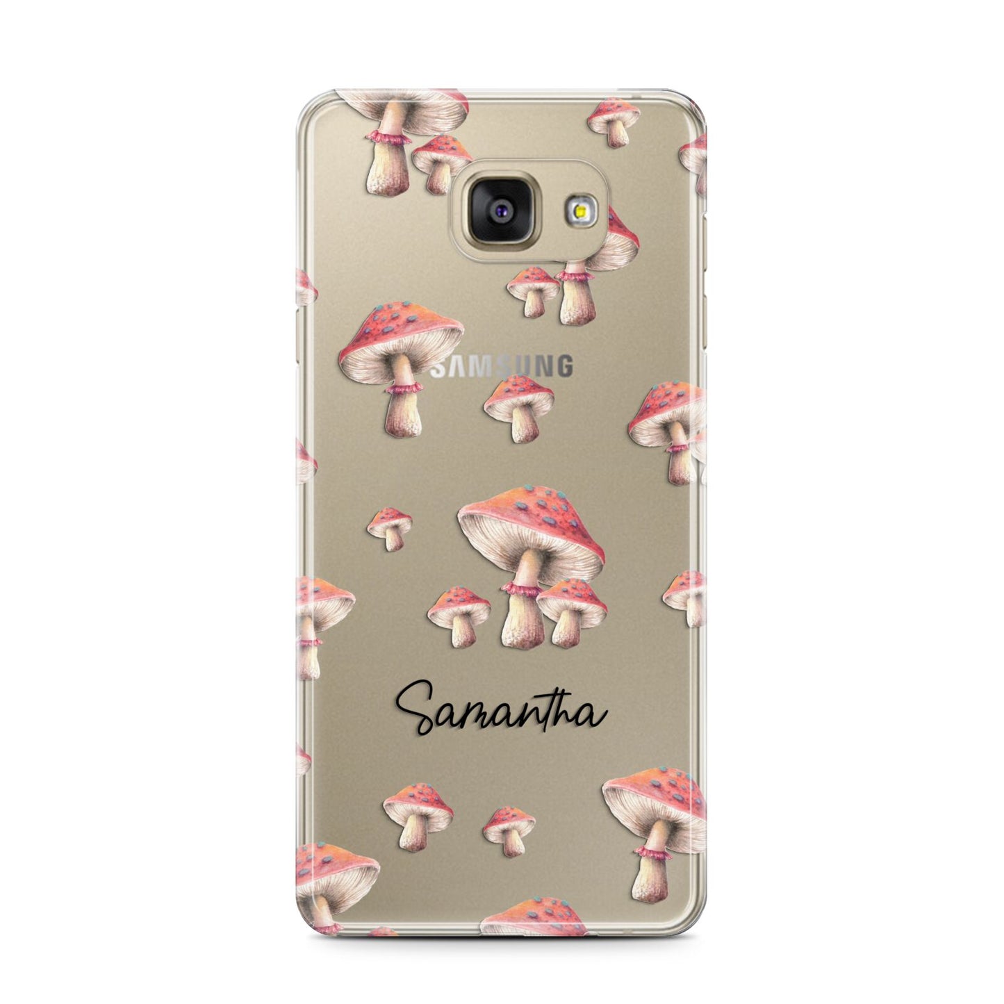 Mushroom Illustrations with Name Samsung Galaxy A7 2016 Case on gold phone