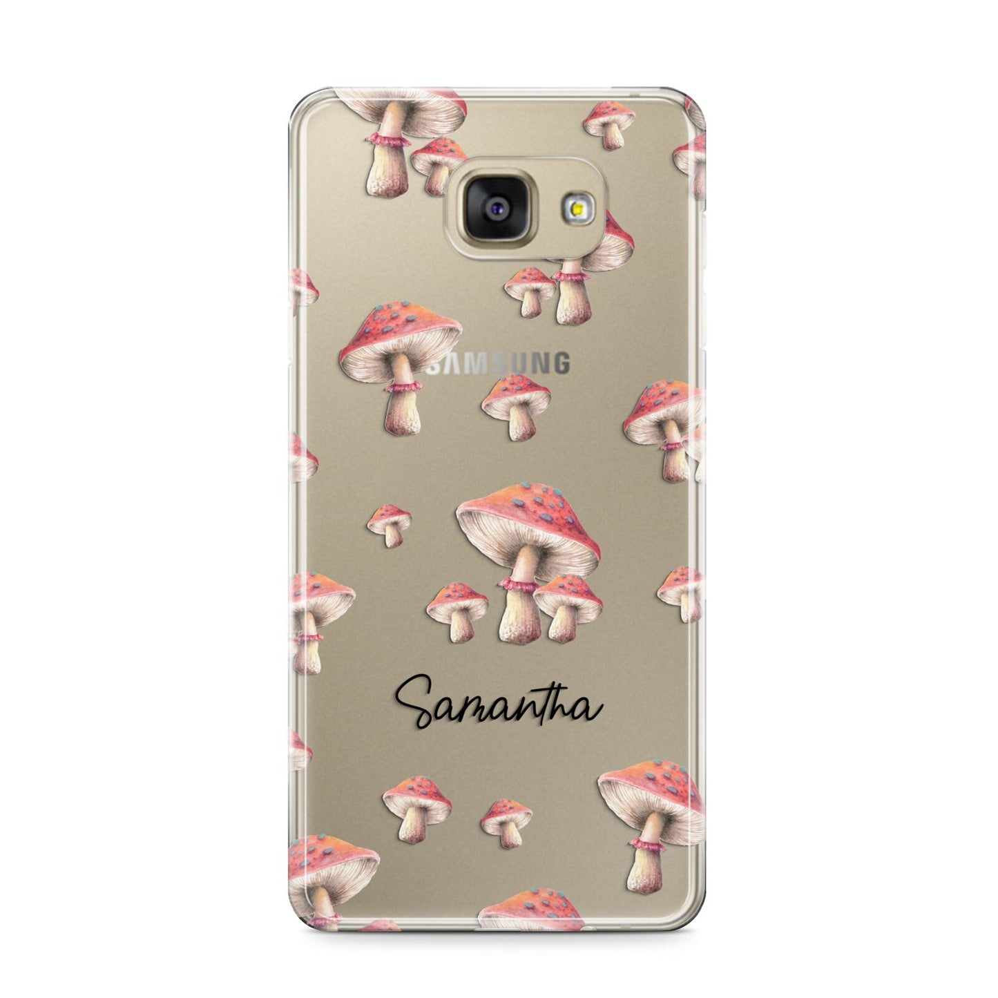 Mushroom Illustrations with Name Samsung Galaxy A9 2016 Case on gold phone