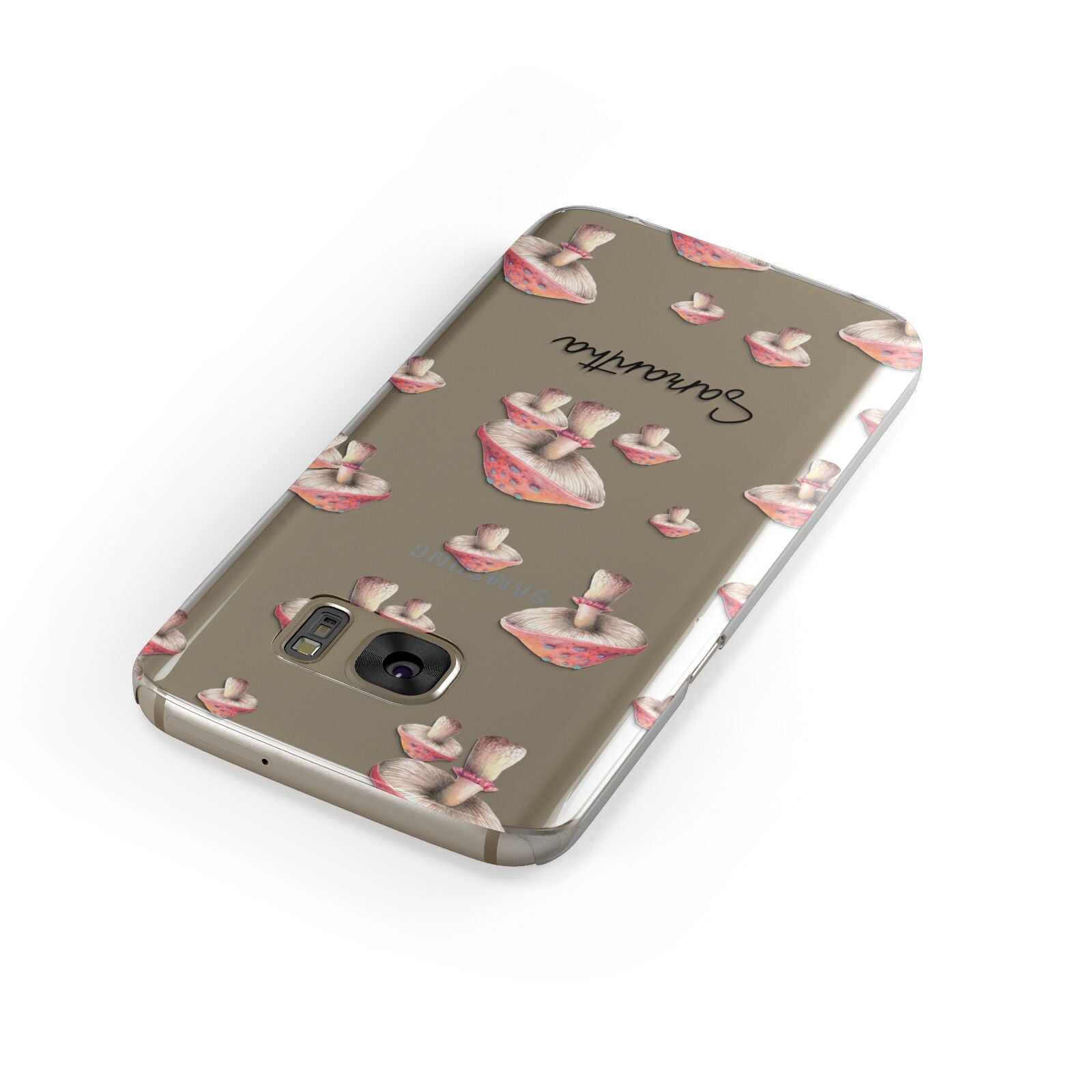 Mushroom Illustrations with Name Samsung Galaxy Case Front Close Up