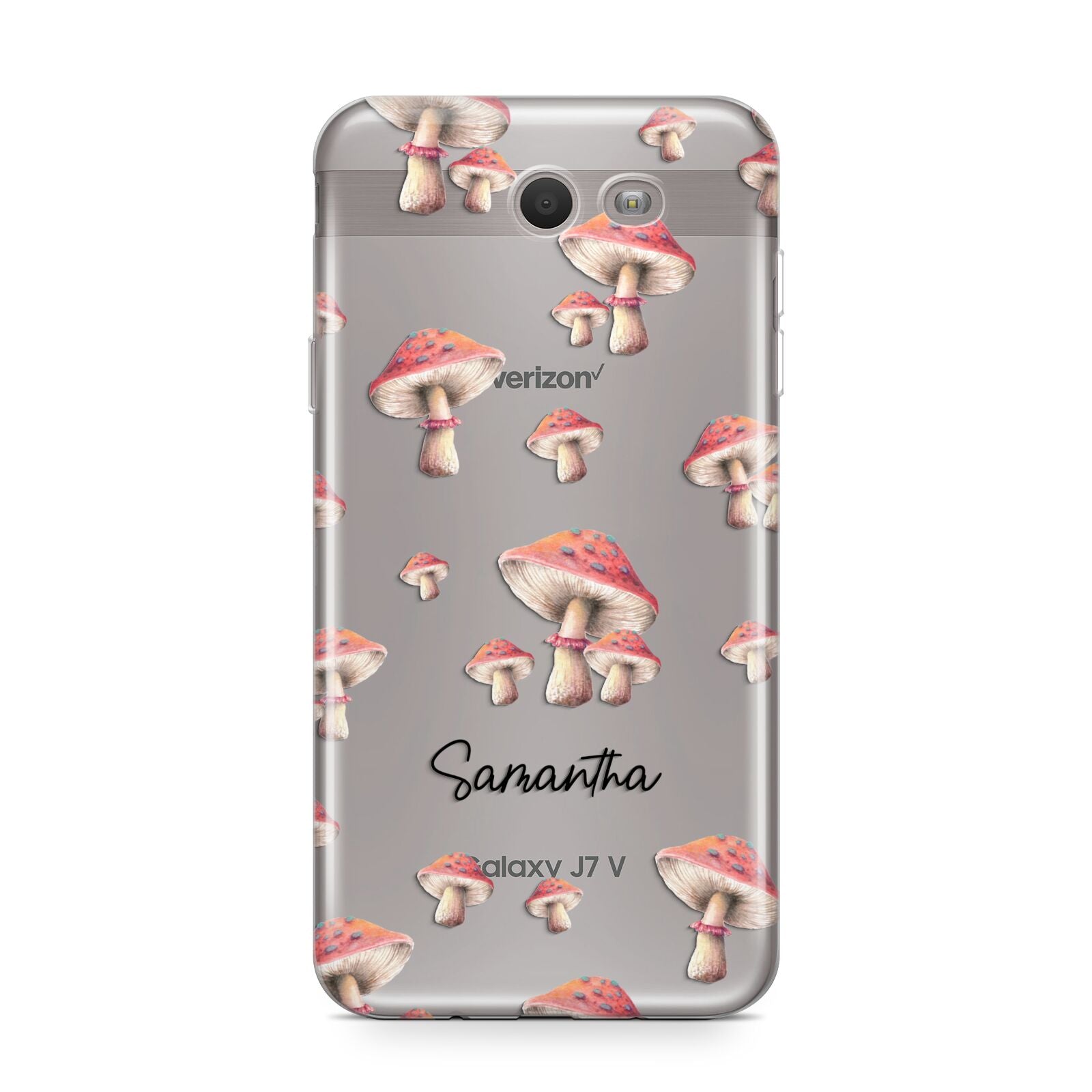 Mushroom Illustrations with Name Samsung Galaxy J7 2017 Case