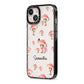 Mushroom Illustrations with Name iPhone 13 Black Impact Case Side Angle on Silver phone