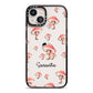 Mushroom Illustrations with Name iPhone 13 Black Impact Case on Silver phone