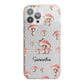 Mushroom Illustrations with Name iPhone 13 Pro Max TPU Impact Case with Pink Edges