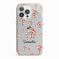 Mushroom Illustrations with Name iPhone 13 Pro TPU Impact Case with Pink Edges
