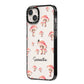Mushroom Illustrations with Name iPhone 14 Plus Black Impact Case Side Angle on Silver phone