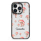 Mushroom Illustrations with Name iPhone 14 Pro Black Impact Case on Silver phone