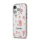 Mushroom Illustrations with Name iPhone 14 Pro Clear Tough Case Silver Angled Image