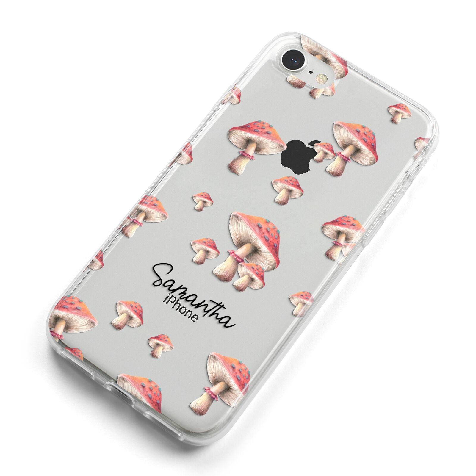 Mushroom Illustrations with Name iPhone 8 Bumper Case on Silver iPhone Alternative Image