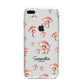 Mushroom Illustrations with Name iPhone 8 Plus Bumper Case on Silver iPhone