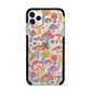 Mushroom Pattern Apple iPhone 11 Pro Max in Silver with Black Impact Case