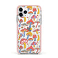 Mushroom Pattern Apple iPhone 11 Pro in Silver with Pink Impact Case