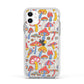 Mushroom Pattern Apple iPhone 11 in White with White Impact Case