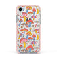 Mushroom Pattern Apple iPhone XR Impact Case Pink Edge on Silver Phone