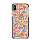 Mushroom Pattern Apple iPhone Xs Max Impact Case Black Edge on Gold Phone
