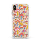 Mushroom Pattern Apple iPhone Xs Max Impact Case White Edge on Gold Phone