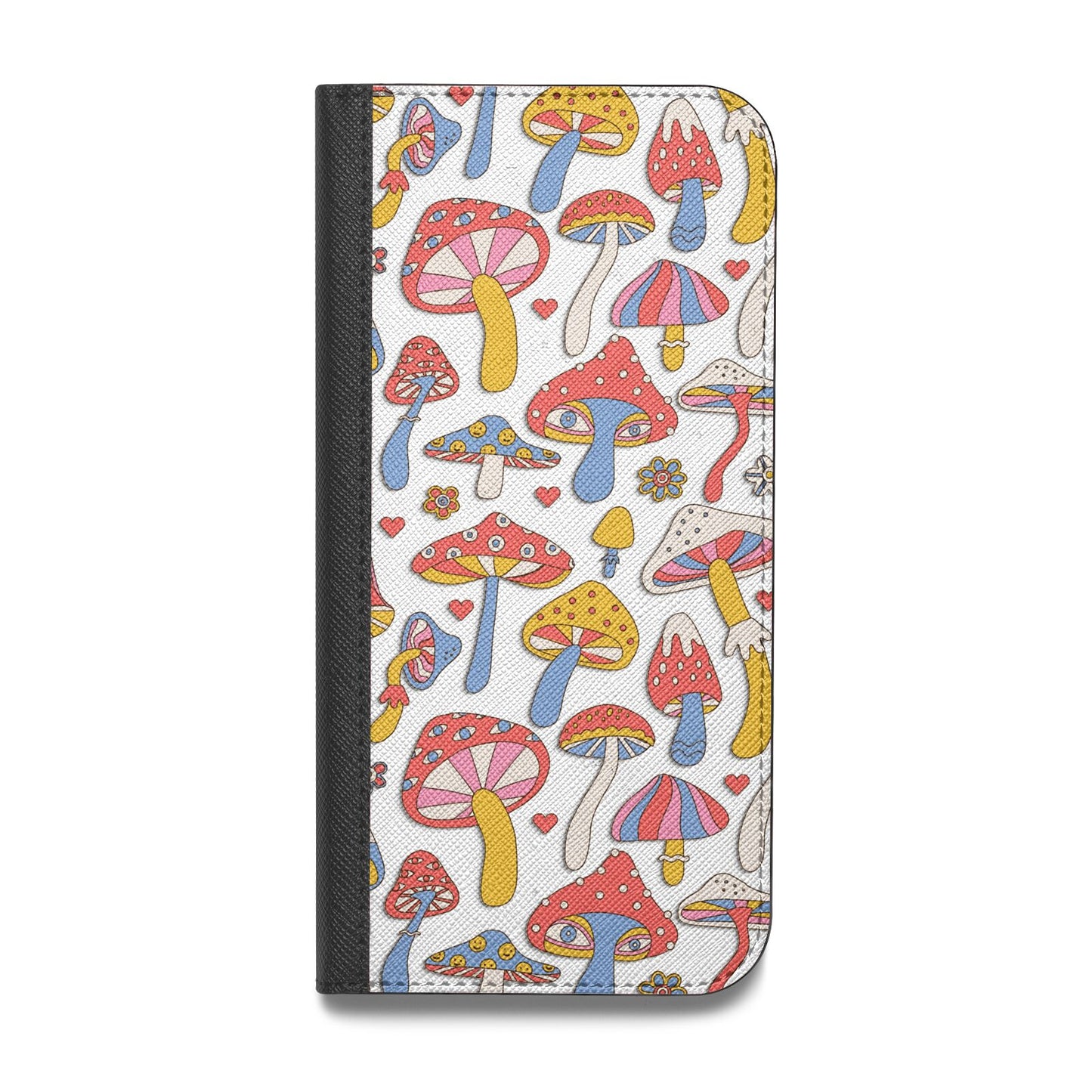 Mushroom Pattern Vegan Leather Flip Samsung Case