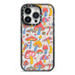 Mushroom Pattern iPhone 14 Pro Black Impact Case on Silver phone