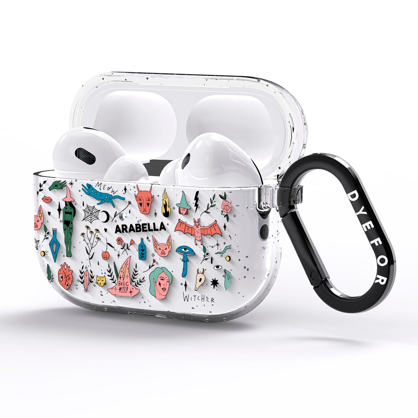 Mystical Magic Personalised AirPods Pro Glitter Case Side Image