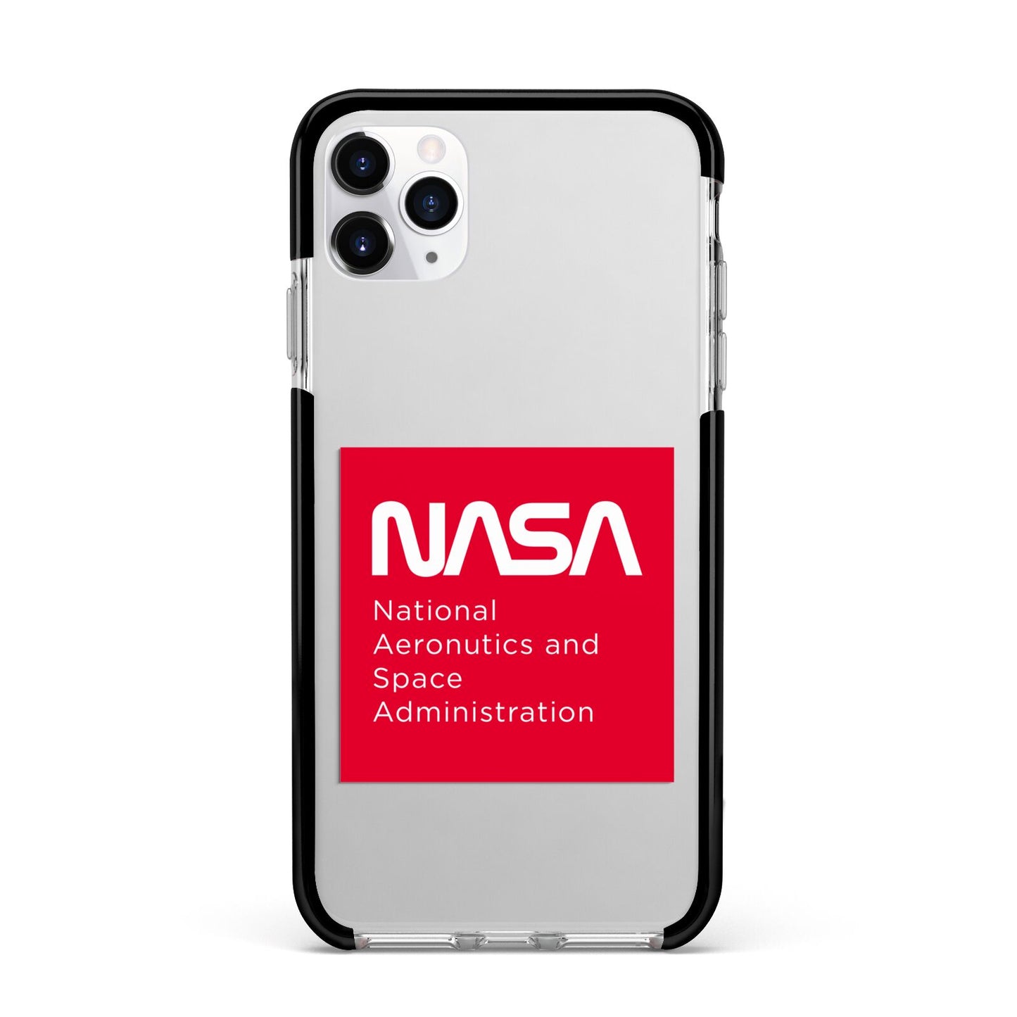 NASA The Worm Box Apple iPhone 11 Pro Max in Silver with Black Impact Case