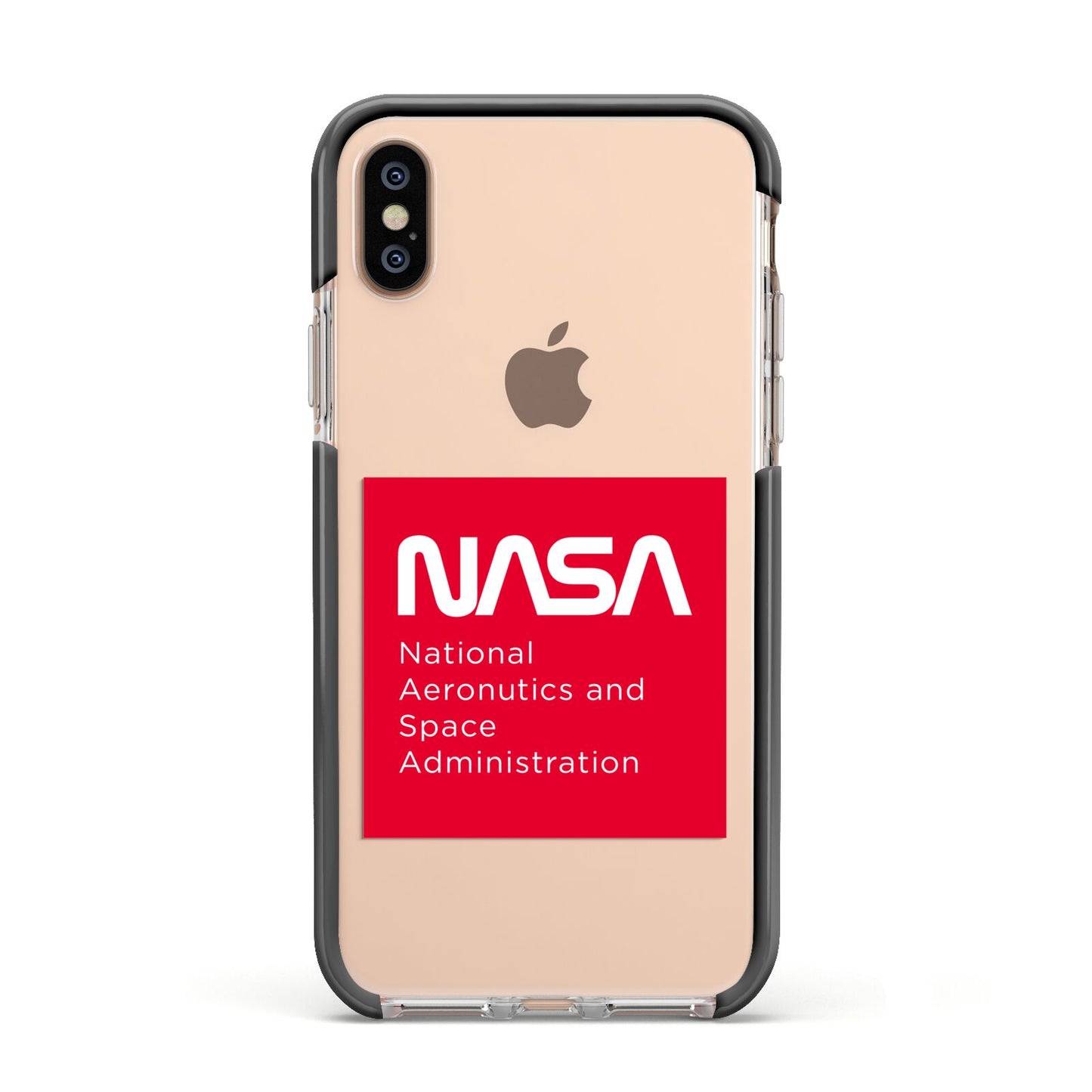 NASA The Worm Box Apple iPhone Xs Impact Case Black Edge on Gold Phone