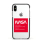 NASA The Worm Box Apple iPhone Xs Impact Case Black Edge on Silver Phone