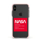 NASA The Worm Box Apple iPhone Xs Impact Case Pink Edge on Black Phone