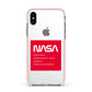 NASA The Worm Box Apple iPhone Xs Impact Case Pink Edge on Silver Phone