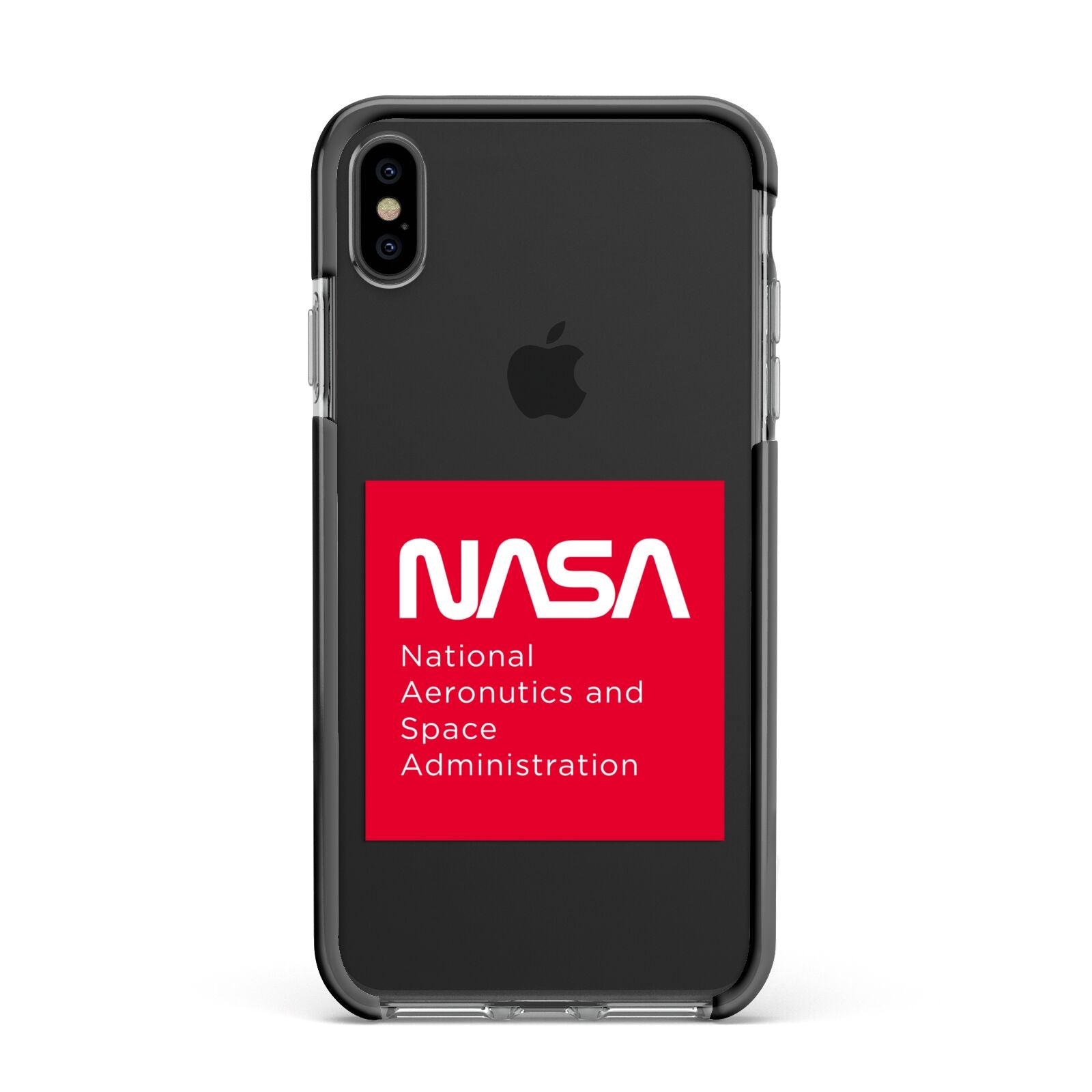 NASA The Worm Box Apple iPhone Xs Max Impact Case Black Edge on Black Phone