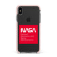 NASA The Worm Box Apple iPhone Xs Max Impact Case Pink Edge on Black Phone