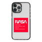 NASA The Worm Box iPhone 13 Pro Max Black Impact Case on Silver phone