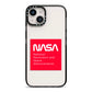 NASA The Worm Box iPhone 14 Black Impact Case on Silver phone