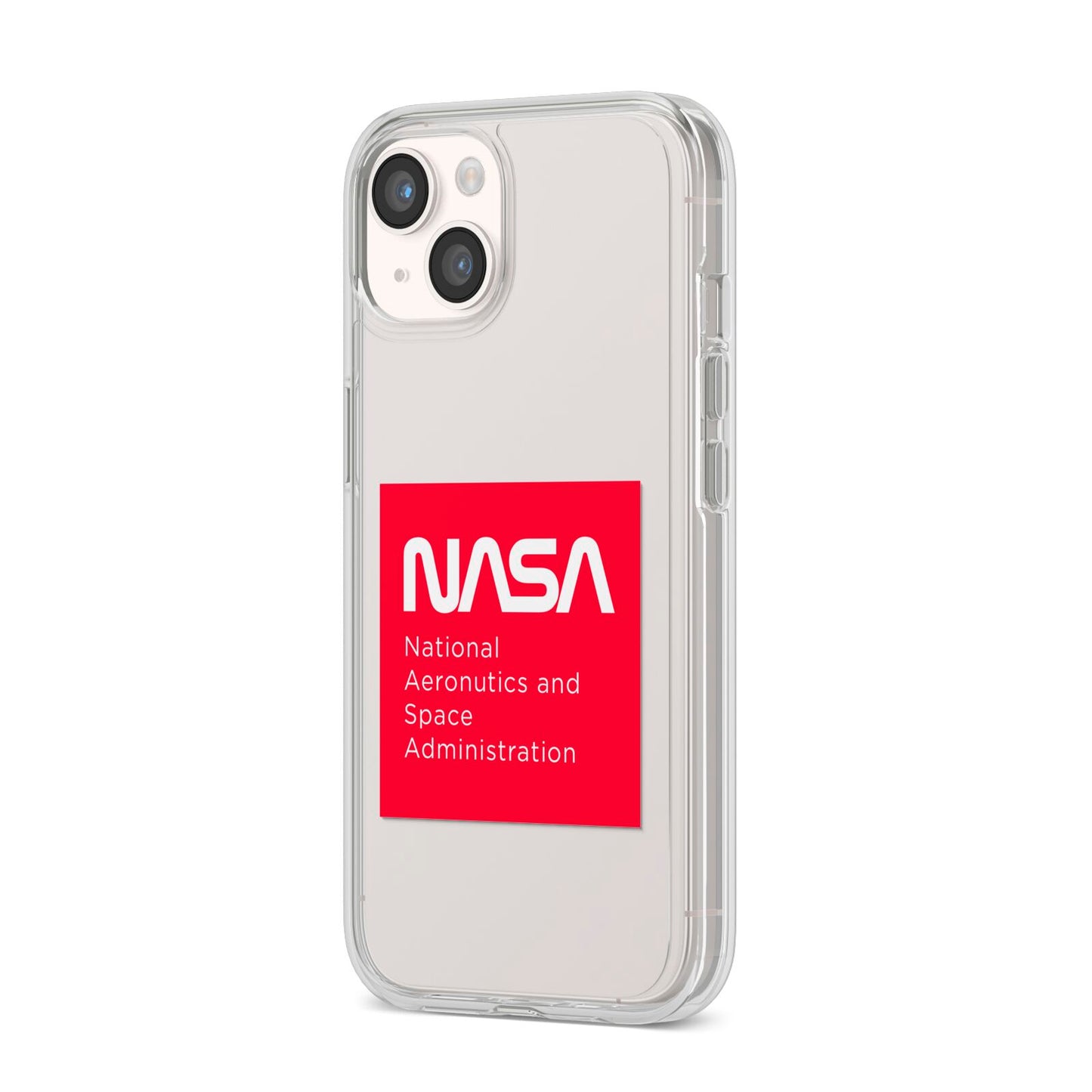 NASA The Worm Box iPhone 14 Clear Tough Case Starlight Angled Image