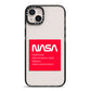 NASA The Worm Box iPhone 14 Plus Black Impact Case on Silver phone