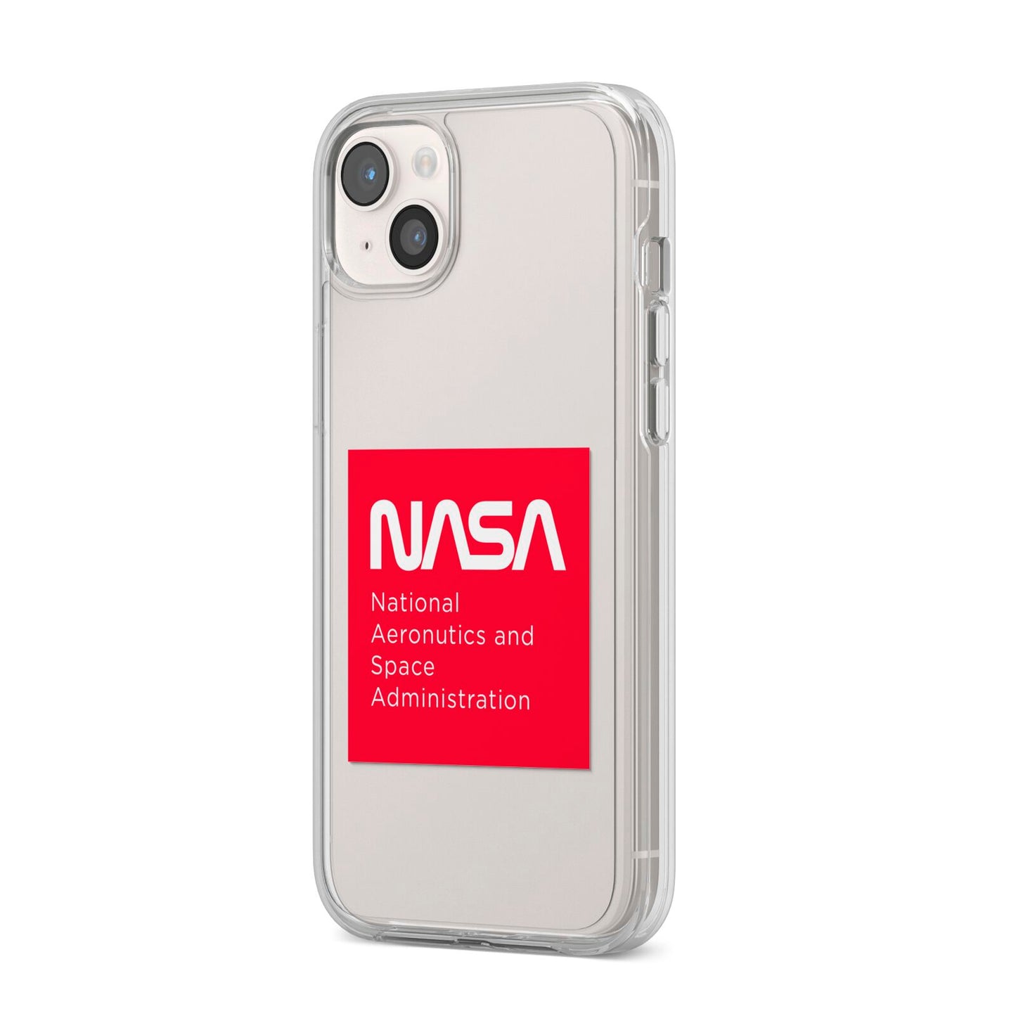 NASA The Worm Box iPhone 14 Plus Clear Tough Case Starlight Angled Image