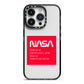 NASA The Worm Box iPhone 14 Pro Black Impact Case on Silver phone