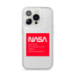 NASA The Worm Box iPhone 14 Pro Clear Tough Case Silver