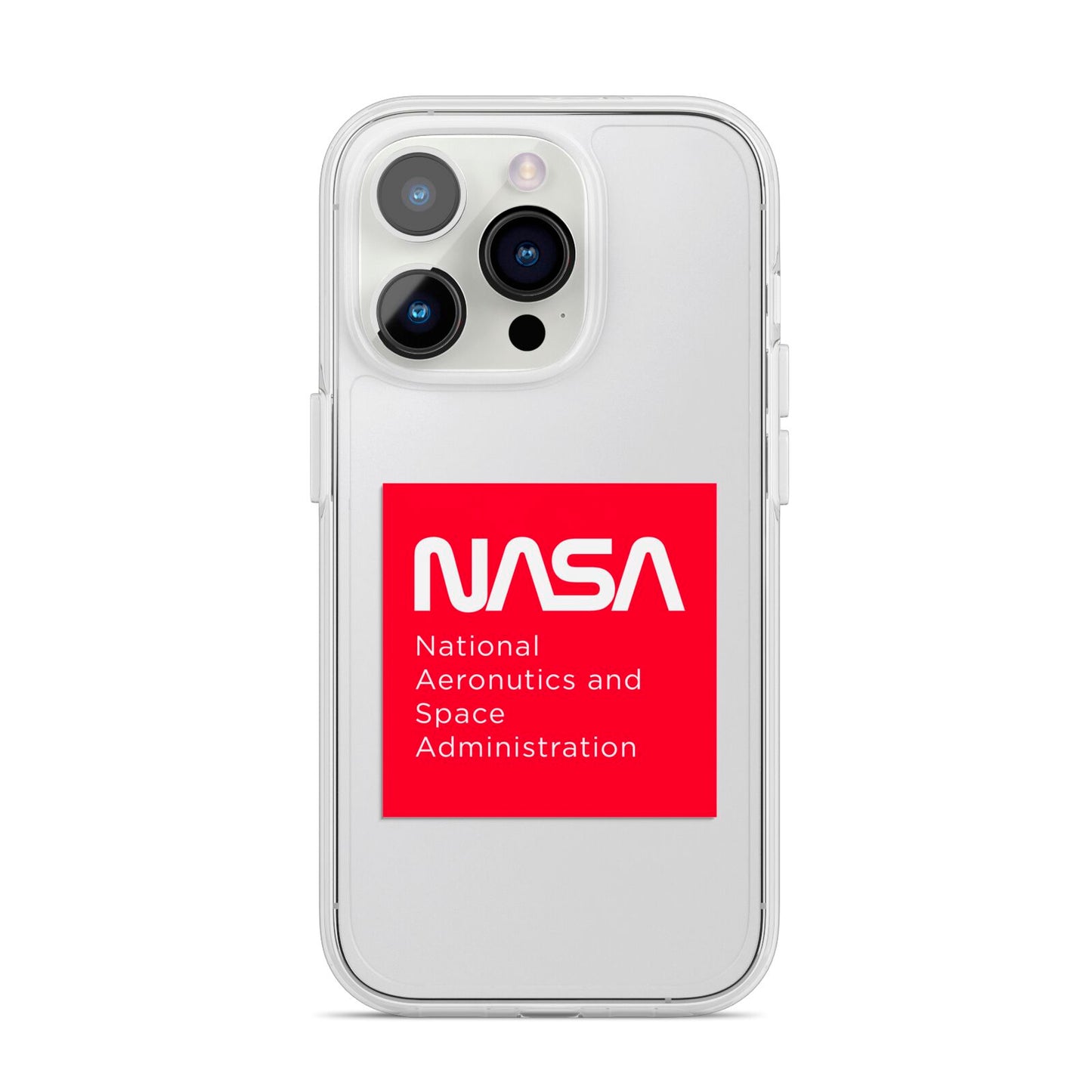 NASA The Worm Box iPhone 14 Pro Clear Tough Case Silver