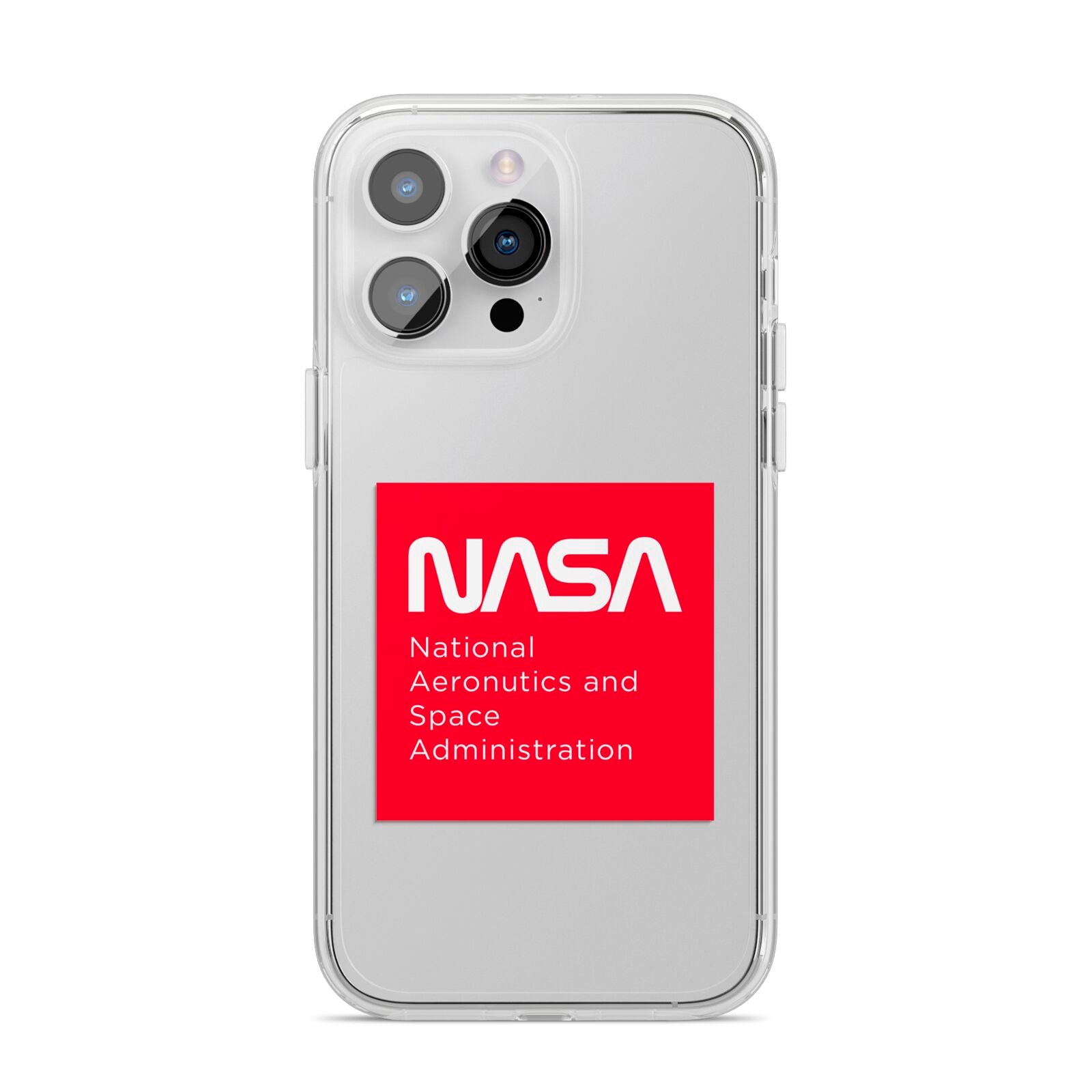 NASA The Worm Box iPhone 14 Pro Max Clear Tough Case Silver
