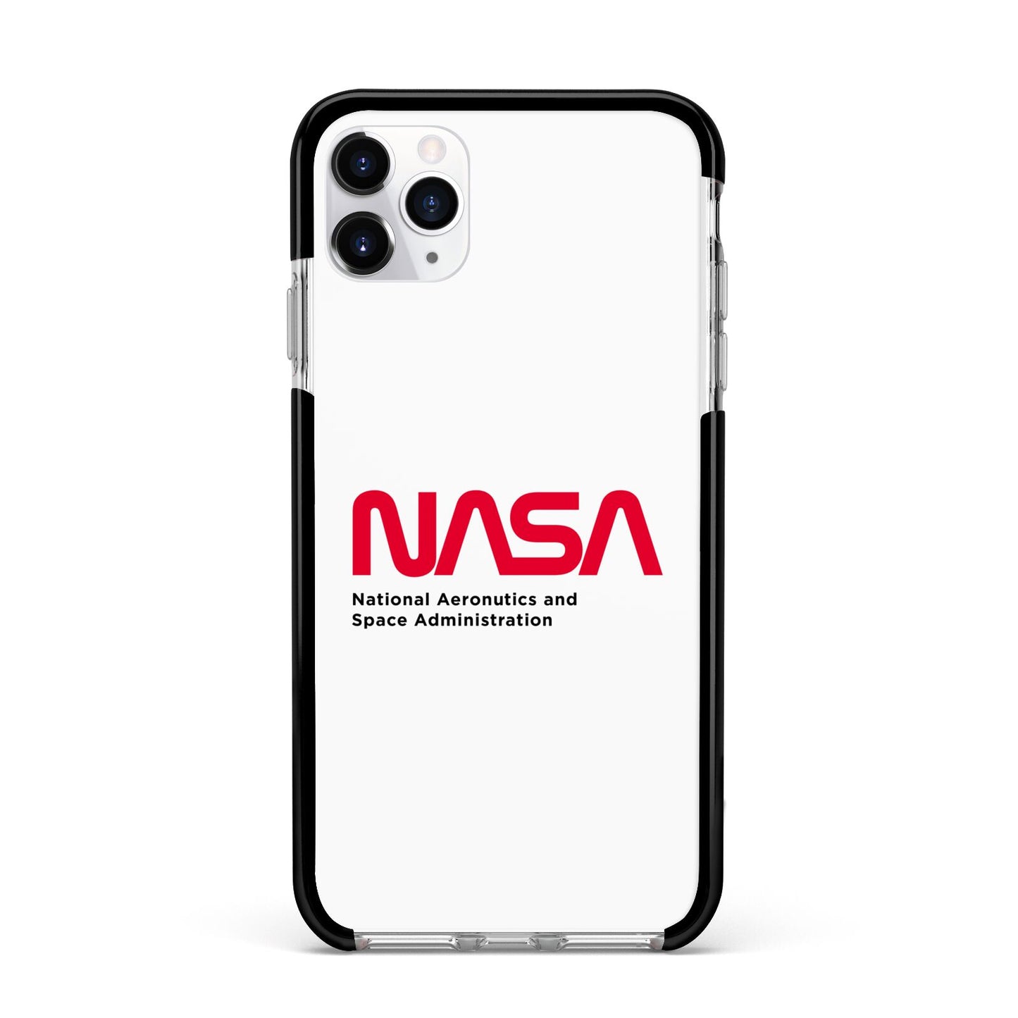 NASA The Worm Logo Apple iPhone 11 Pro Max in Silver with Black Impact Case