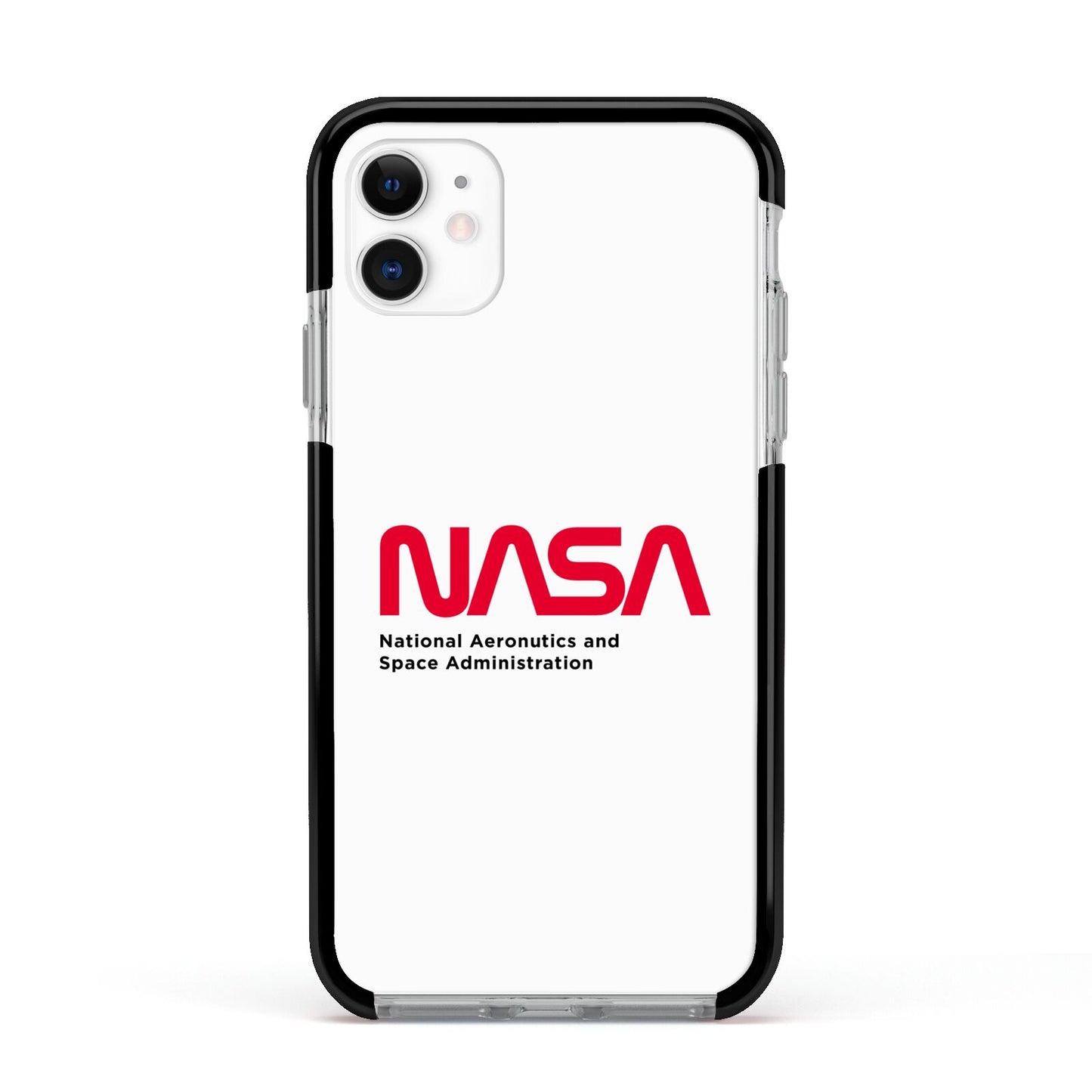 NASA The Worm Logo Apple iPhone 11 in White with Black Impact Case