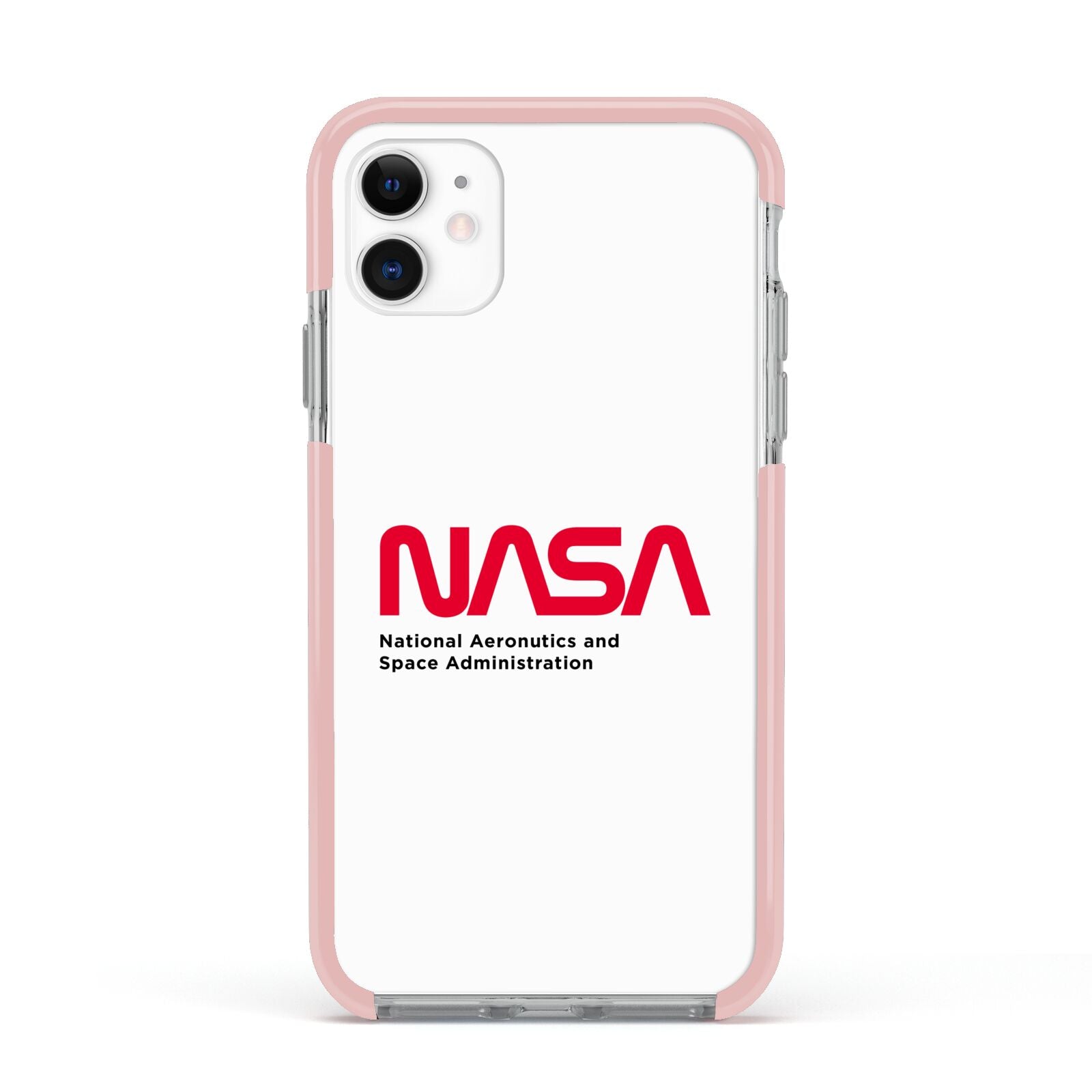 NASA The Worm Logo Apple iPhone 11 in White with Pink Impact Case