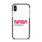 NASA The Worm Logo Apple iPhone Xs Impact Case Black Edge on Gold Phone