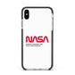 NASA The Worm Logo Apple iPhone Xs Max Impact Case Black Edge on Silver Phone
