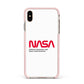 NASA The Worm Logo Apple iPhone Xs Max Impact Case Pink Edge on Gold Phone