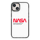 NASA The Worm Logo iPhone 13 Black Impact Case on Silver phone
