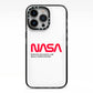NASA The Worm Logo iPhone 13 Pro Black Impact Case on Silver phone