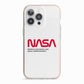 NASA The Worm Logo iPhone 13 Pro TPU Impact Case with Pink Edges
