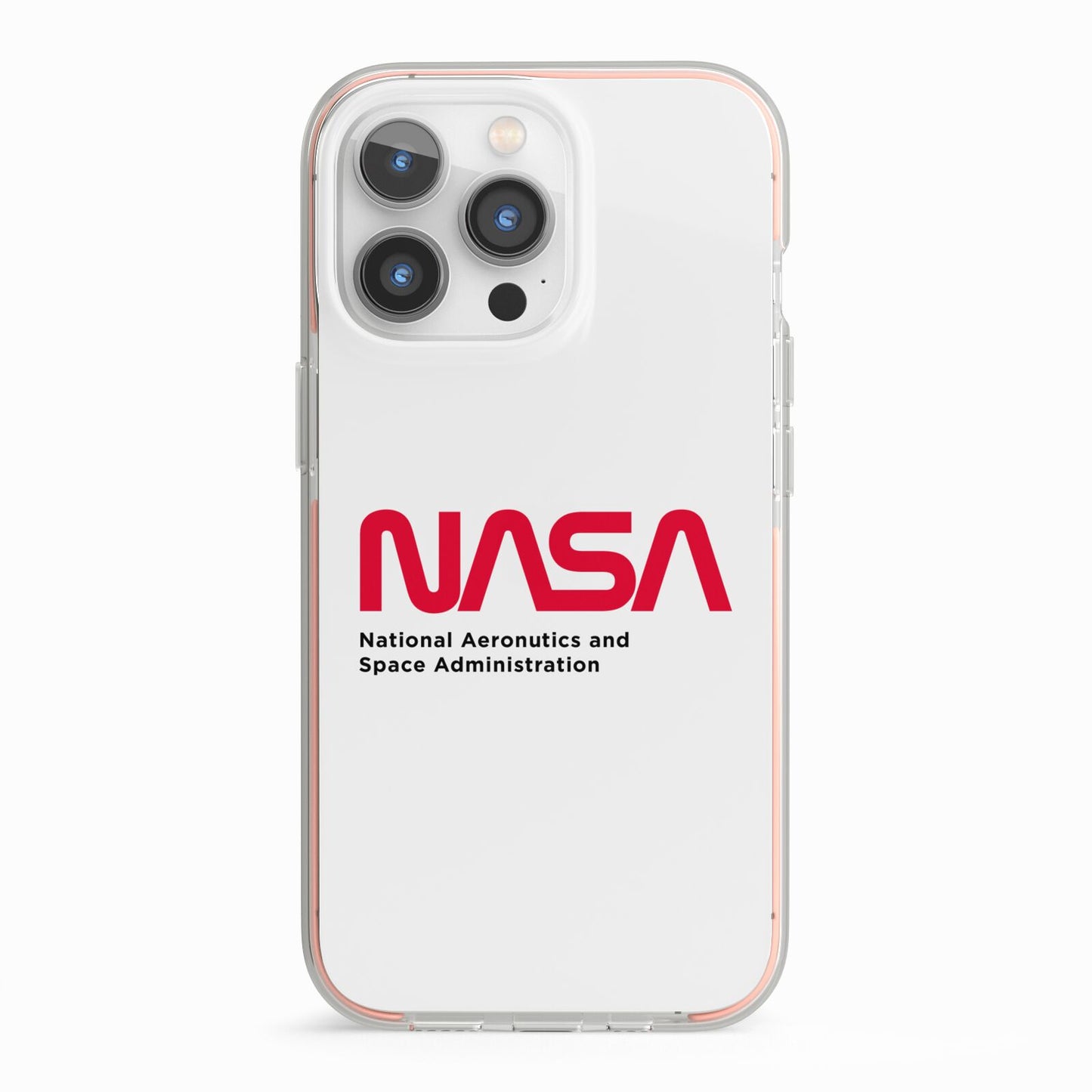 NASA The Worm Logo iPhone 13 Pro TPU Impact Case with Pink Edges