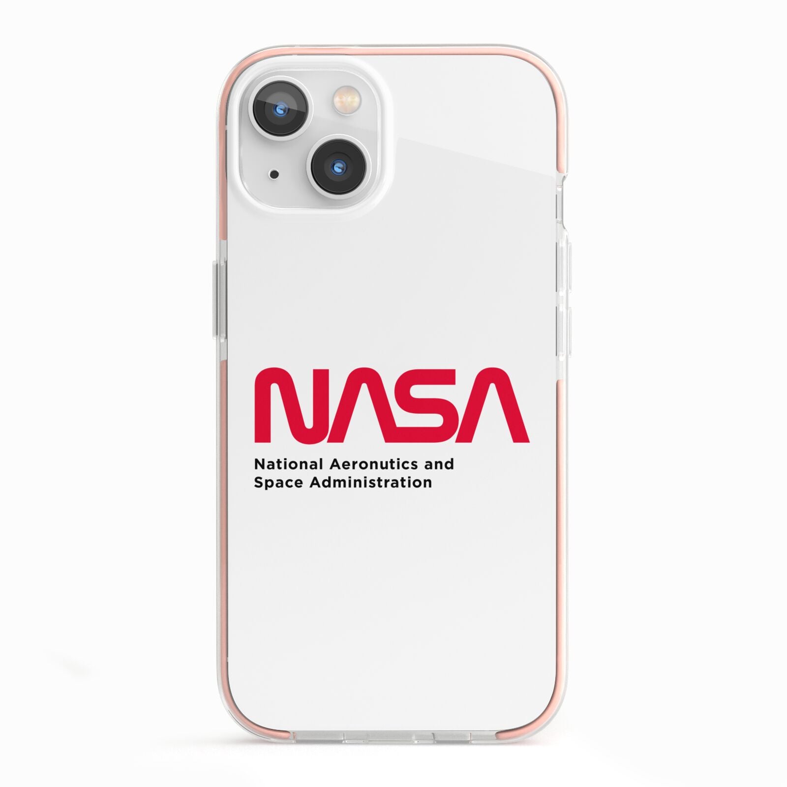 NASA The Worm Logo iPhone 13 TPU Impact Case with Pink Edges