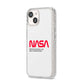 NASA The Worm Logo iPhone 14 Glitter Tough Case Starlight Angled Image